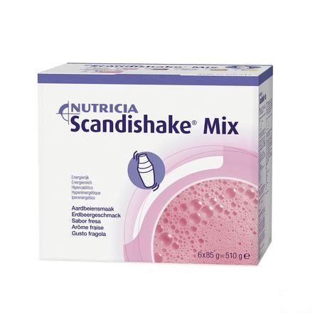Scandishake Mix Aardbei Zakje 6x85 gr  -  Nutricia