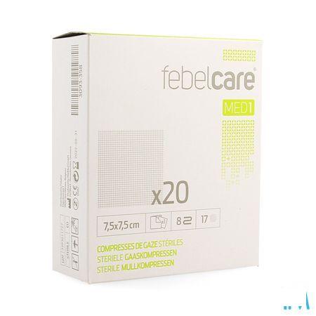 Febelcare Gaaskompres Steriel 7,5x 7,5cm 20x1
