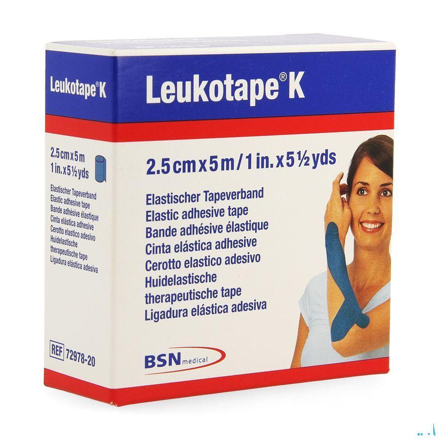 Leukotape K Kleefwindel Elast Blauw 2,5cm x 5m 1