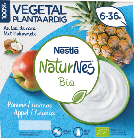 Naturnes Plantaardig Ananas Appel Pot 4X90G  -  Nestle