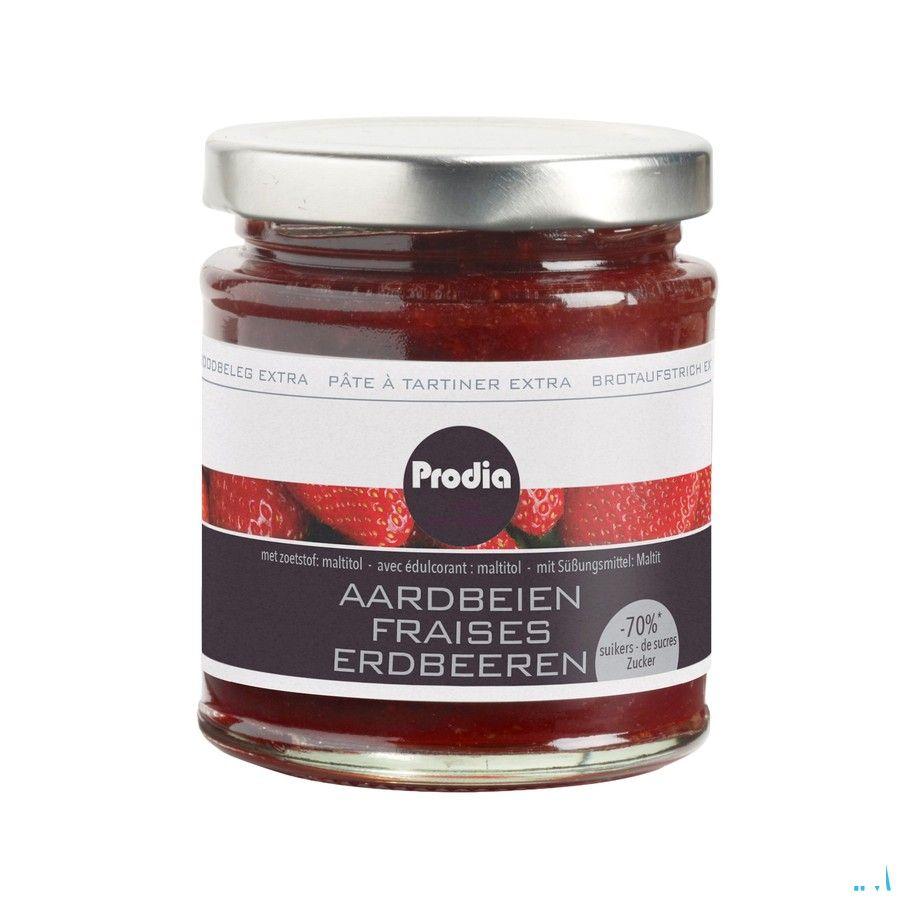 Prodia Broodbeleg Extra Aardbei Maltitol 215 gr 5636  -  Revogan