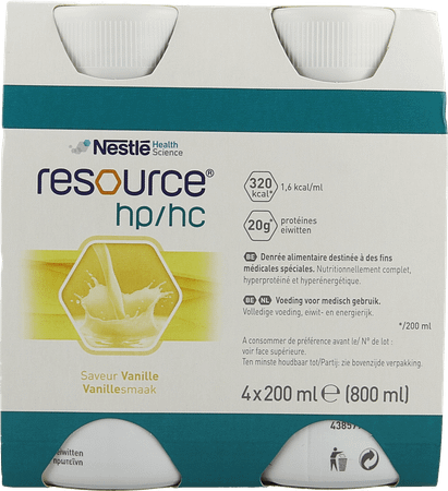 Resource Hp Hc Vanille Fles 4x200 ml  -  Nestle
