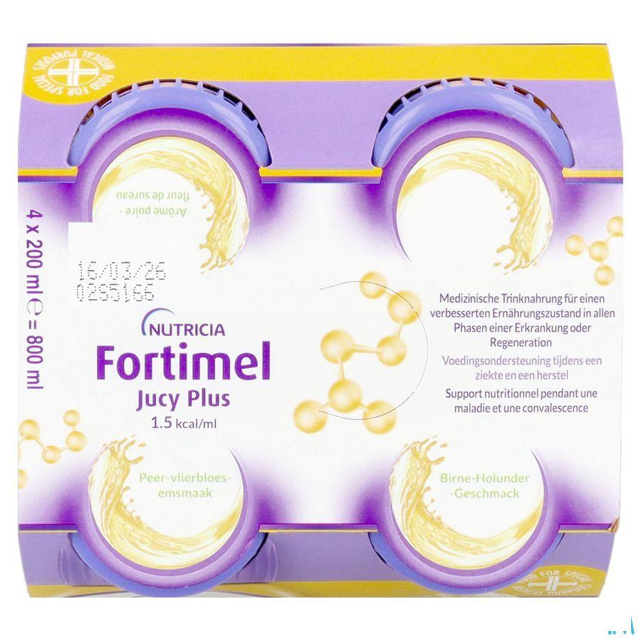 Fortimel Jucy Plus Peer Vlierbloes. 4 x 200 ml 185088