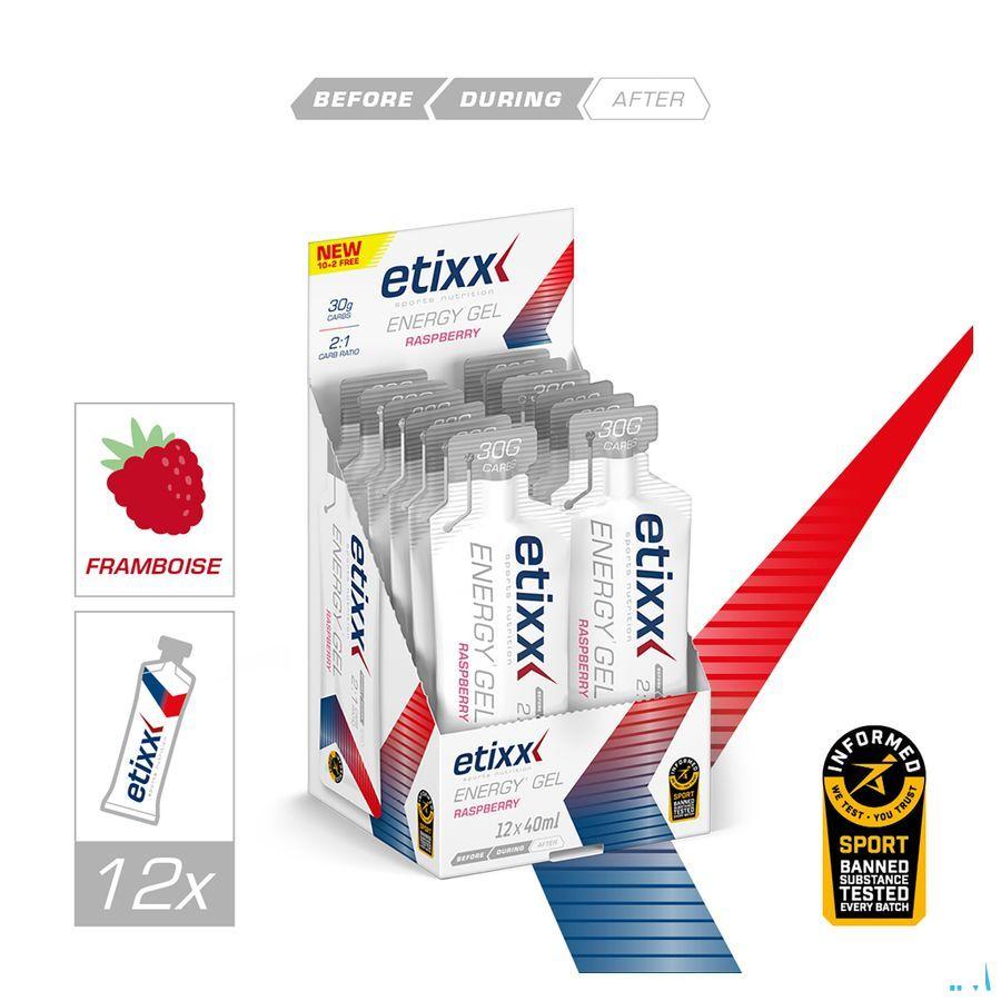 Etixx Energy Gel Raspberry 12X40 ml  -  Ceres Pharma