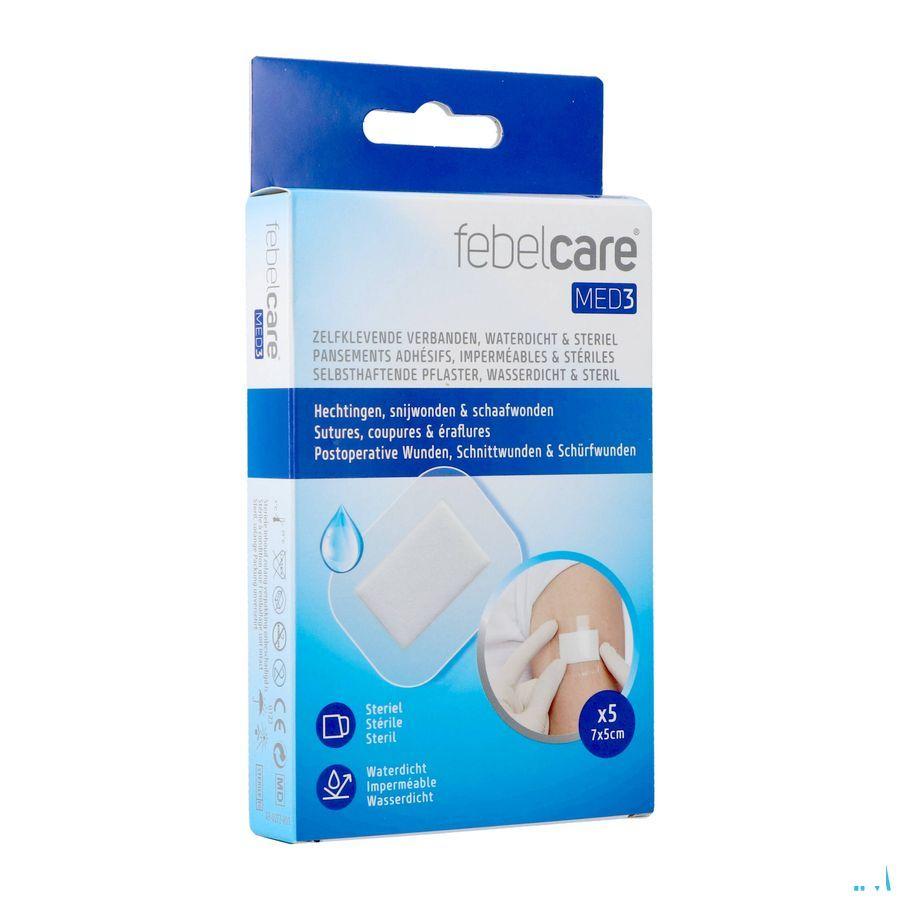 Febelcare Med3 Pans. Adh. Ster. Wtp 7X5Cm 5