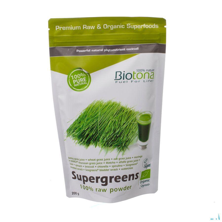 Biotona Supergreens Raw Powder 200 gr  -  Keypharm
