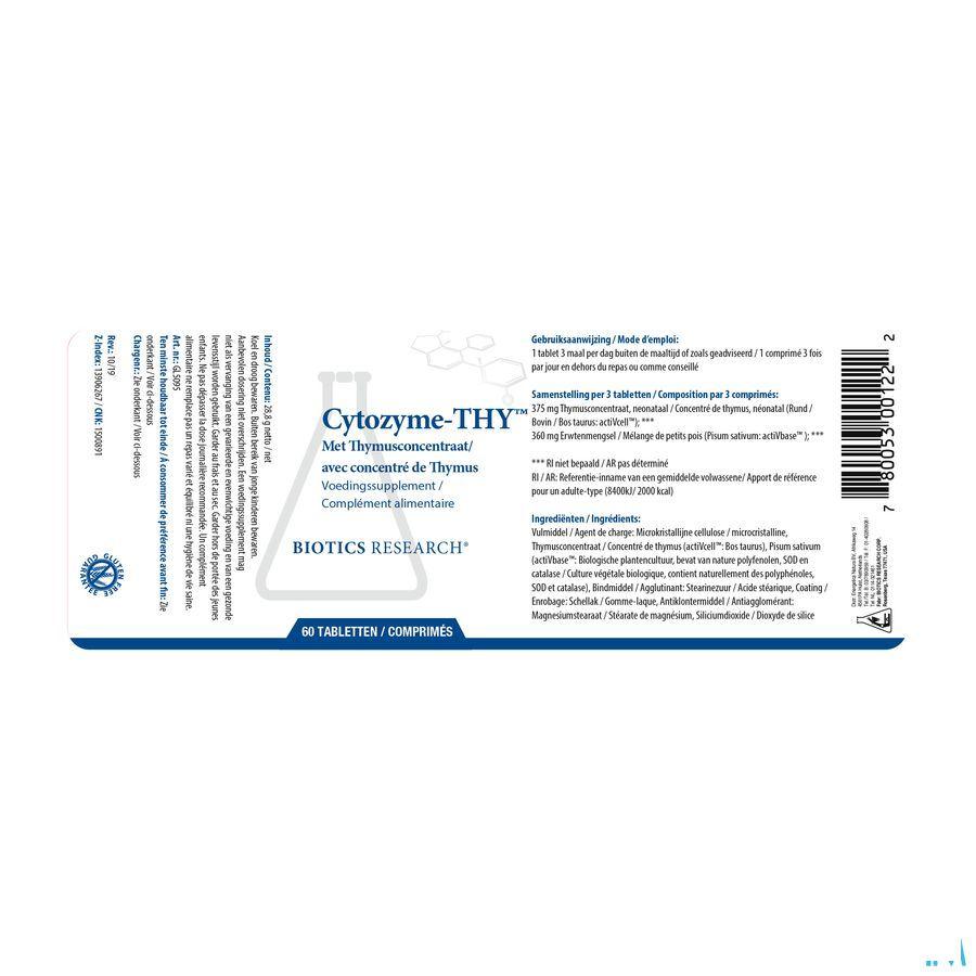 Biotics Cytozyme-THY 60 tabletten  -  Energetica Natura
