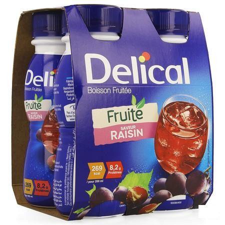 Delical Fruitdrink Druiven 4x200 ml  -  Bs Nutrition