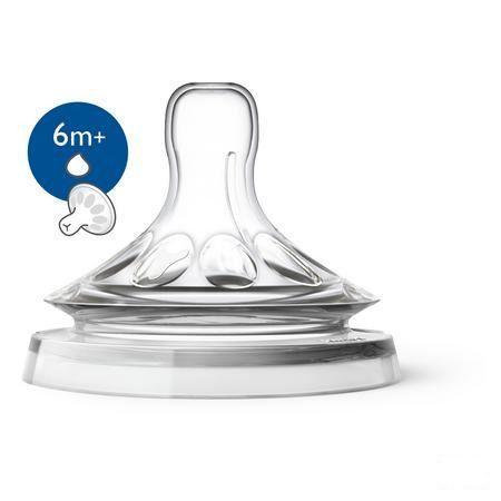 Philips Avent Natural 2.0 Zuigspeen Dikkere Voed. Scf046/27  -  Bomedys