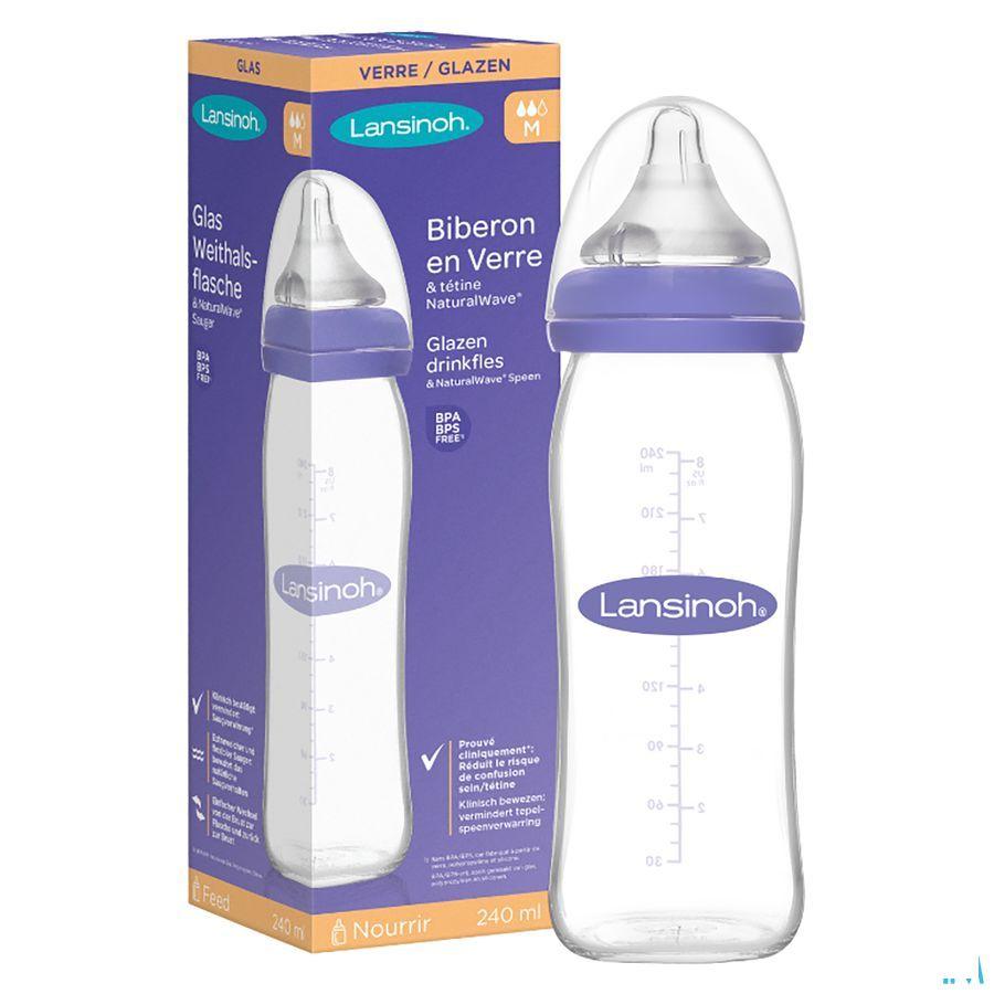 Lansinoh Zuigfles Glas + Speen 240 ml 4
