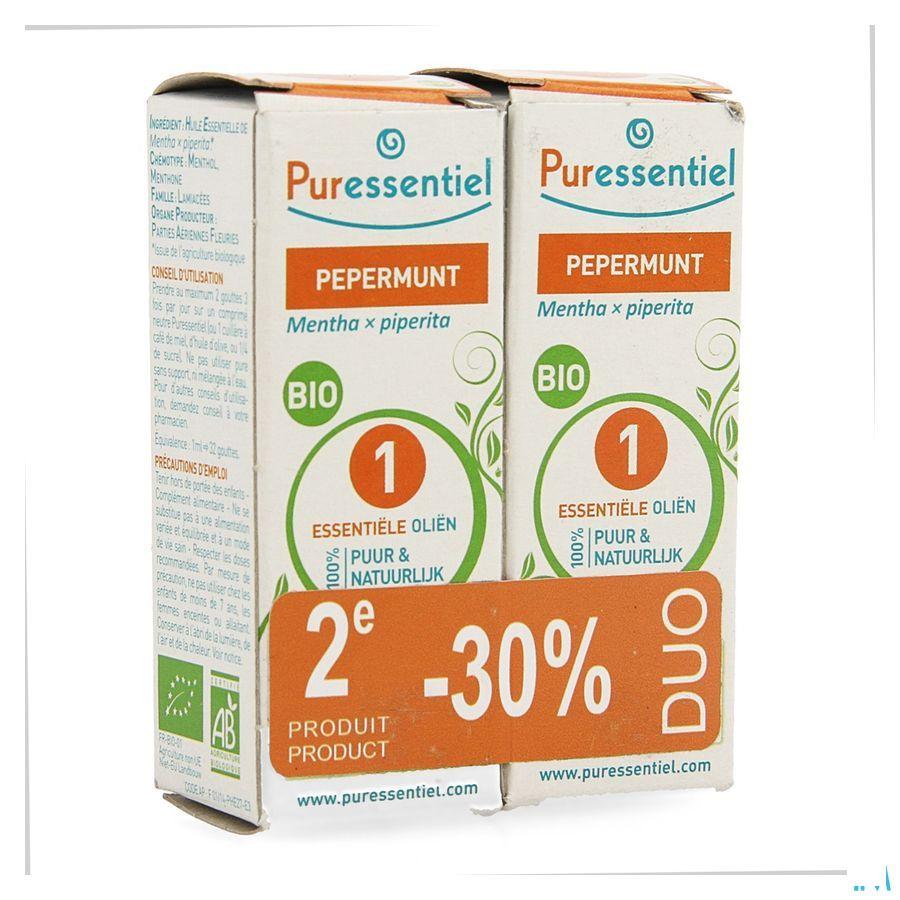 Puressentiel He Menthe Poivree Bio Huile Essentielle 2x10 ml  -  Puressentiel