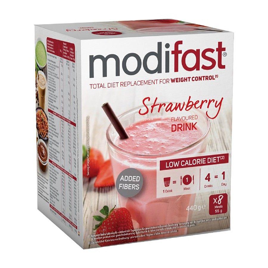 Modifast Strawberry Flavoured Milkshake 8x55 gr  -  Nutrition & Sante