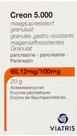 Creon 5000 Maagsapresist Granulaat Flacon 20 gr