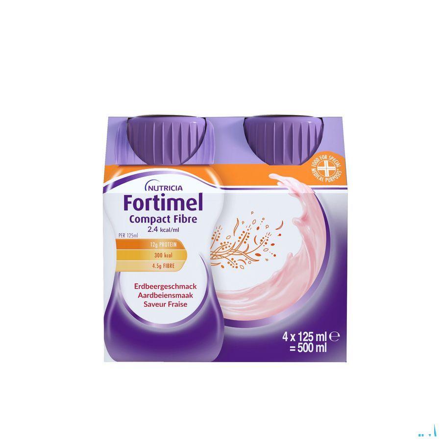 Fortimel Compact Fiber 2.4Kcal Aardbei 4 x 125 ml