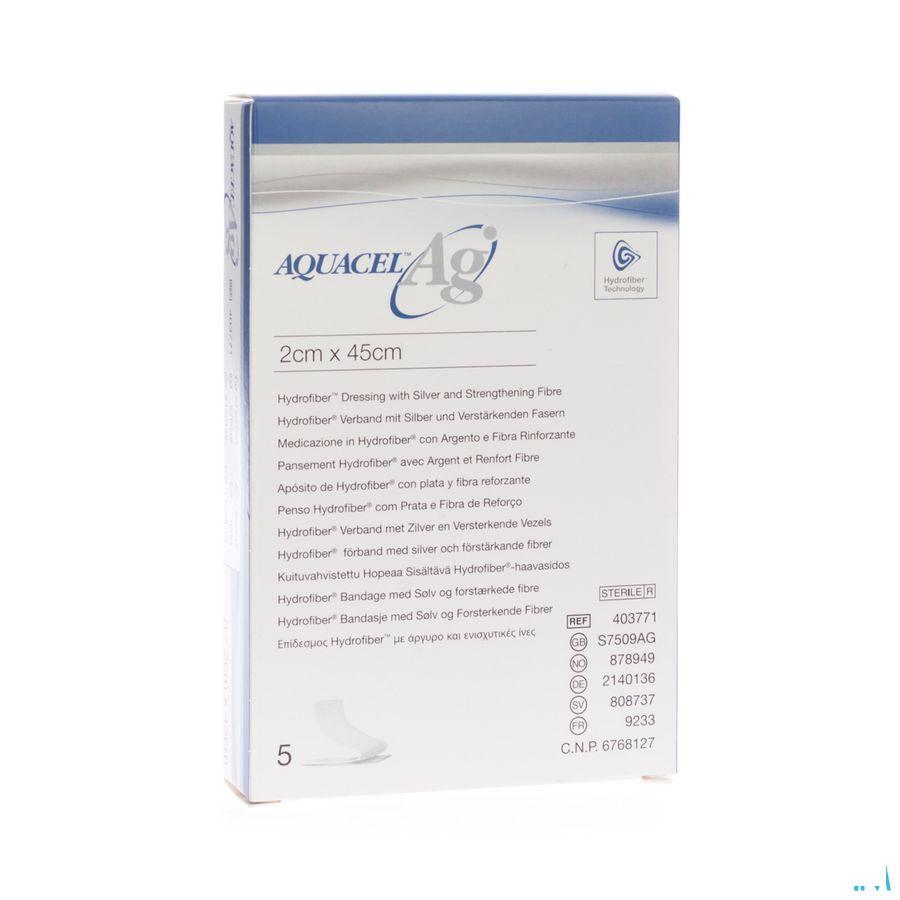 Aquacel Ag Verband Hydrofiber + versterking 2x45cm 5  -  Convatec