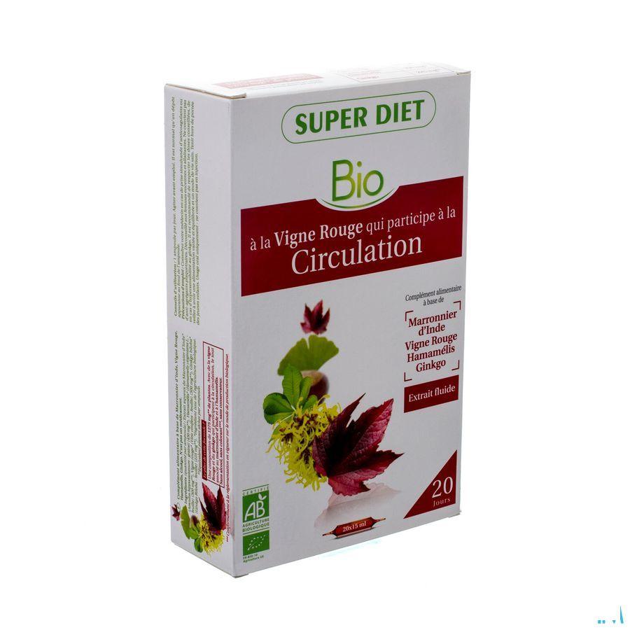 Super Diet Complexe Circulatie Bio Ampullen 20x15 ml  -  Superdiet Laboratoires