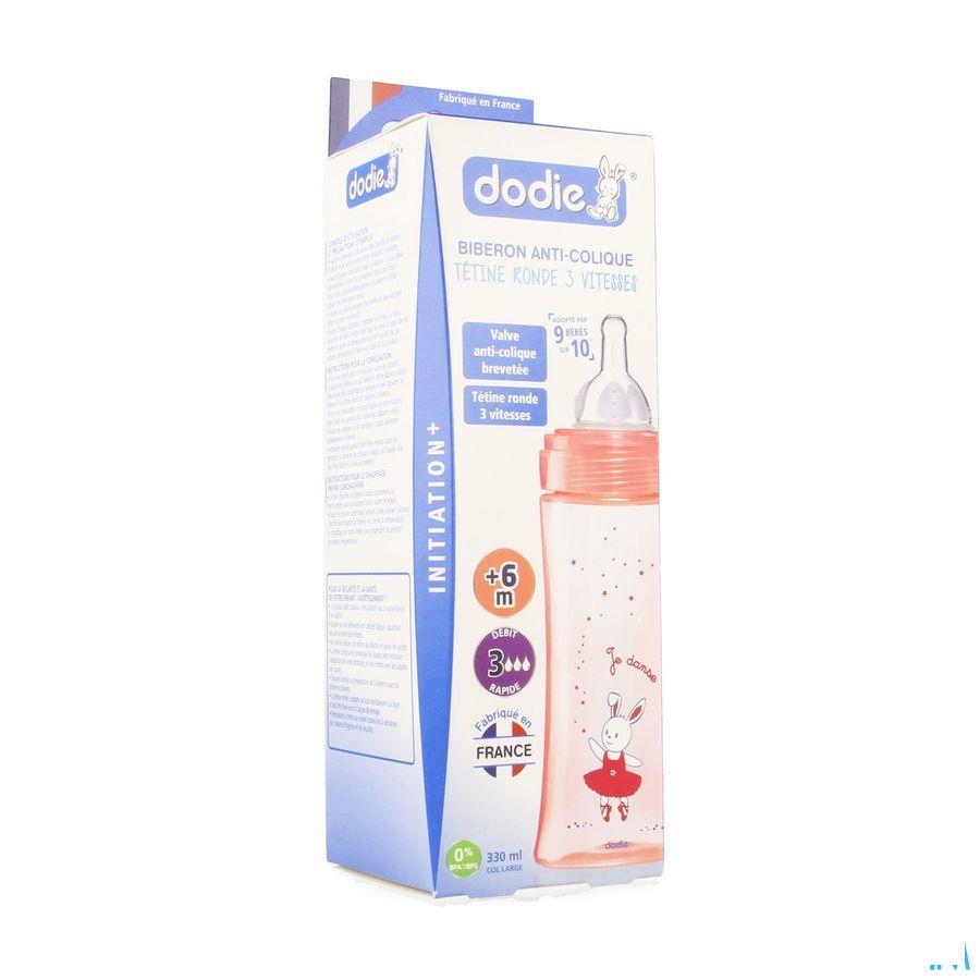 Dodie Biberon Iniiation + Tet. Debit 3 Rose 330 ml