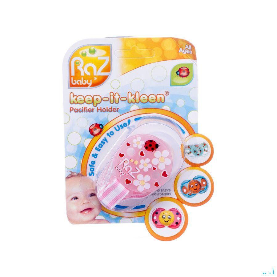 Raz Baby Keep It Clean Fopspeenhouder Roze  -  Solidpharma