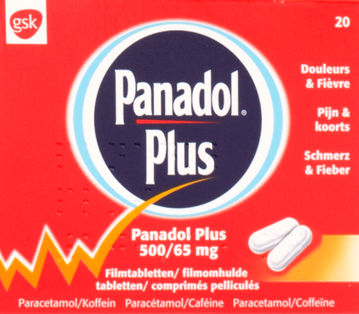 Panadol Plus 500 mg/65mg Comp Pell 20