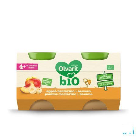 Olvarit Bio Pomme Nectarine Banane 4M 2X125G  -  Nutricia