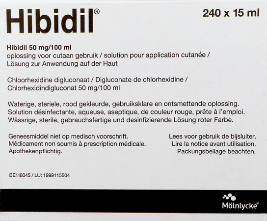 Hibidil Oplossing 240x15 ml Ud Bottelpack  -  Molnlycke Healthcare