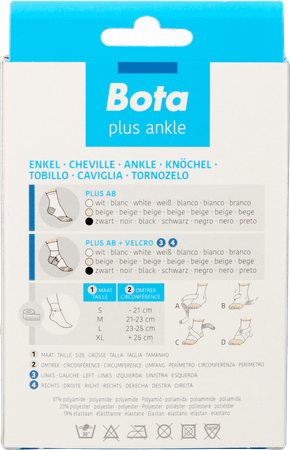 Bota Plus Enkelstuk+Velcro Zwart S 
