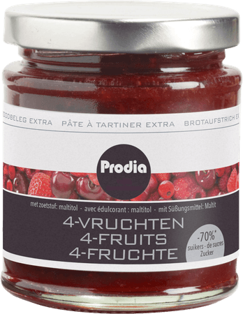 Prodia Broodbeleg Extra 4 Vruchten 215 gr 5681  -  Revogan