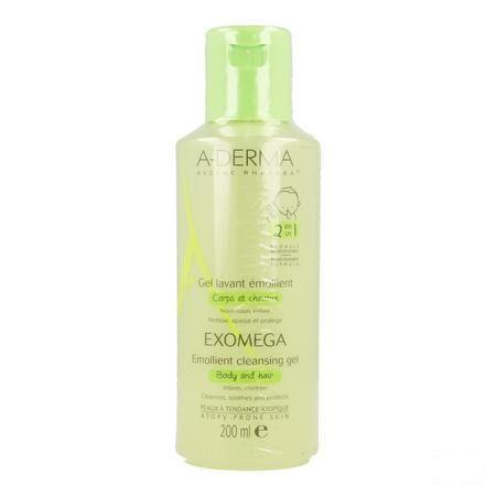 Aderma Exomega Gel Lavant 2en1 Corps Cheveux 200 ml  -  Aderma