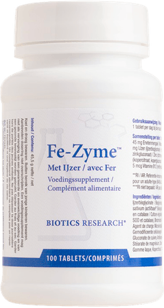 Biotics Fe-Zyme 25mg 100 tabletten  -  Energetica Natura