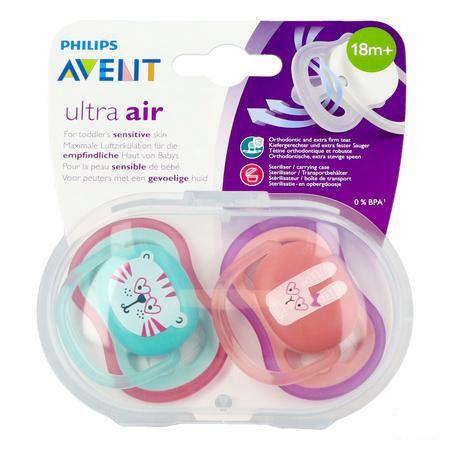 Philips Avent Sucette +18M Air Girl Tigre Lapin