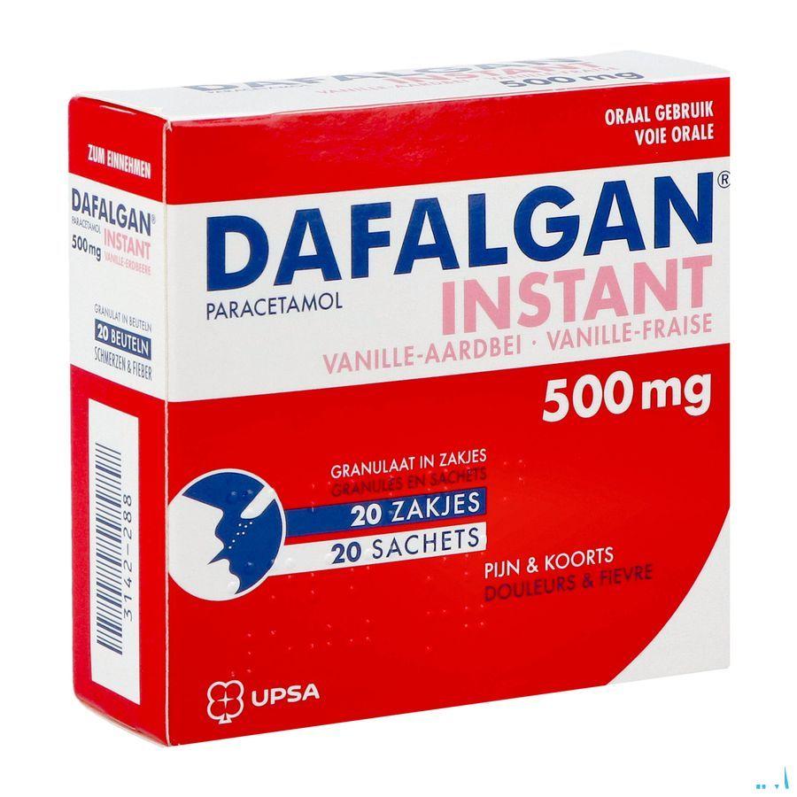 Dafalgan Instant Vanille Fraise Gr Sachets 20x 500 mg