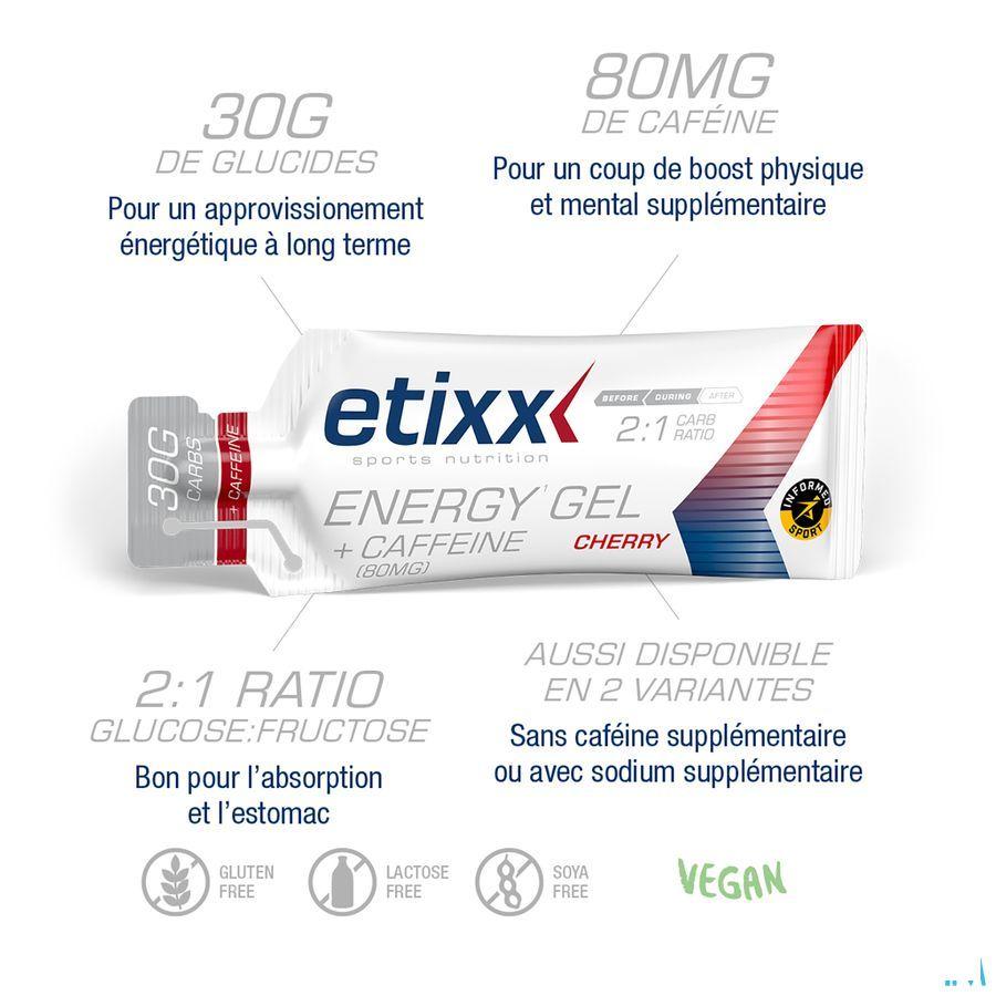 Etixx Energy Gel Caffeine Cherry 12X40 ml  -  Ceres Pharma