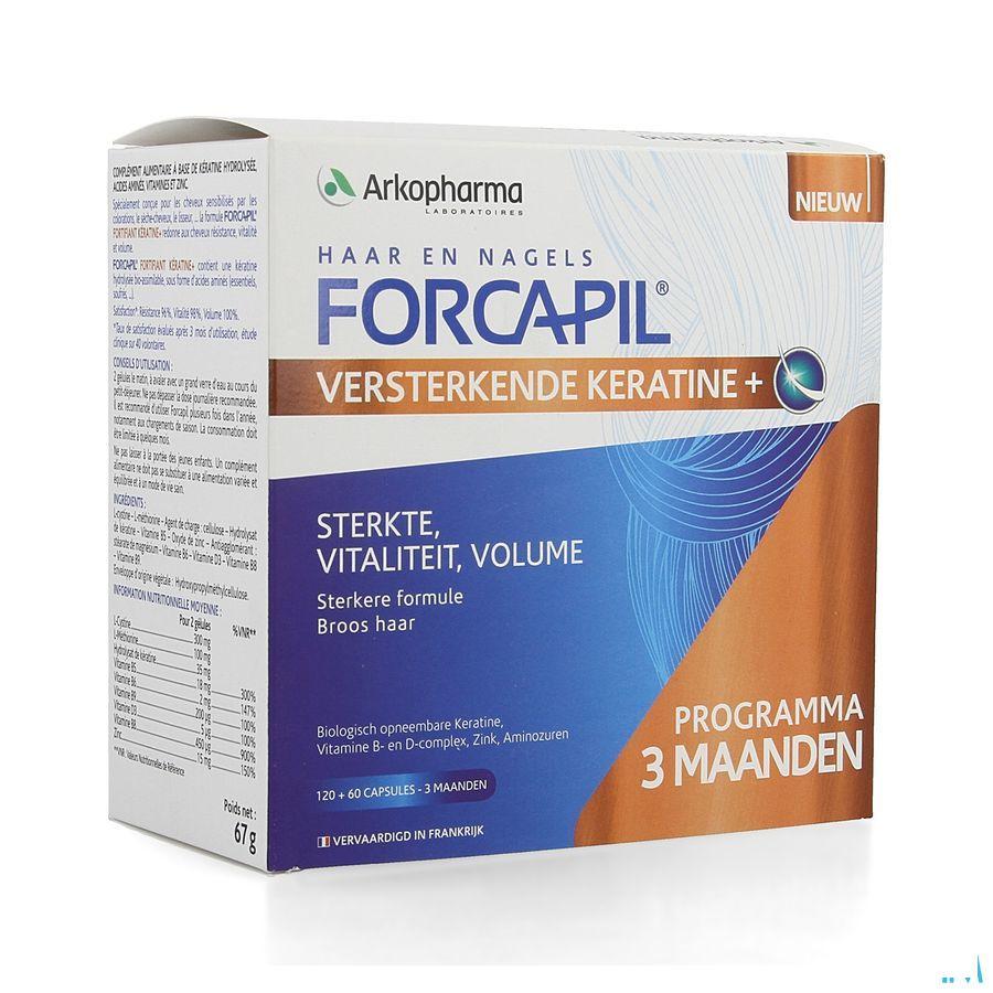 Forcapil Keratine+ Lot Caps 180  -  Arkopharma
