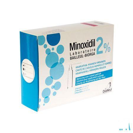 Minoxidil Biorga 2% Oplossing Cutaan Koffer Flacon 3x60 ml