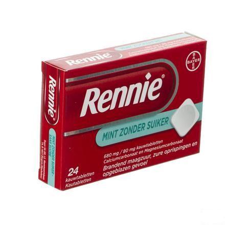 Rennie Mint zonder suiker kauwtabletten 24