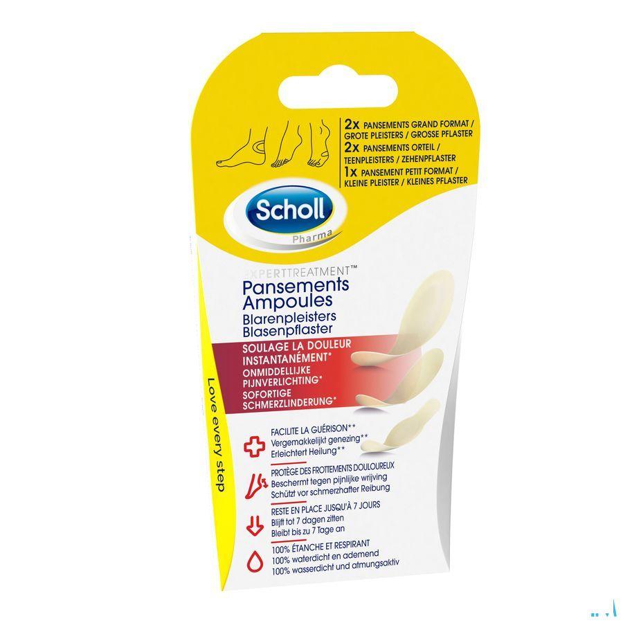 Scholl Blarenpleister 2Grote+2Teen+1Klein Z/Latex