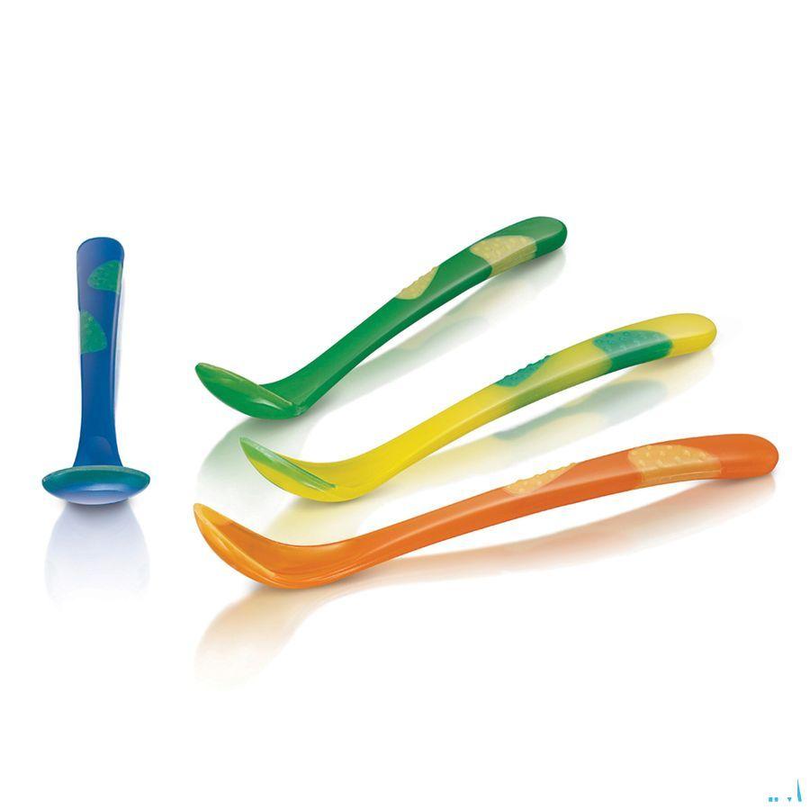 Nuby Warmtegevoelige Lepel Met Lange Handgreep - 2stk - 6m +   -  New Valmar
