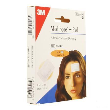 Medipore + Pad 3m 5x 7,2cm 5 3562p  -  3M