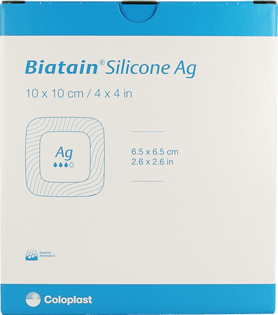 Biatain Silicone Ag 10Cmx10Cm 5 39637  -  Coloplast