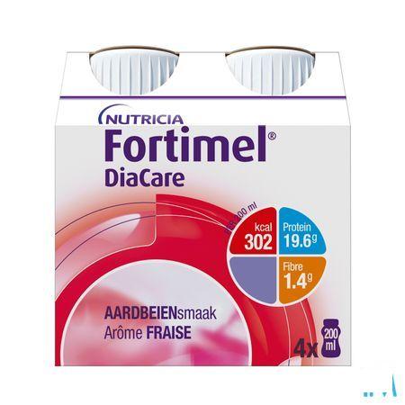 Diacare Aardbei 4 x 200 ml