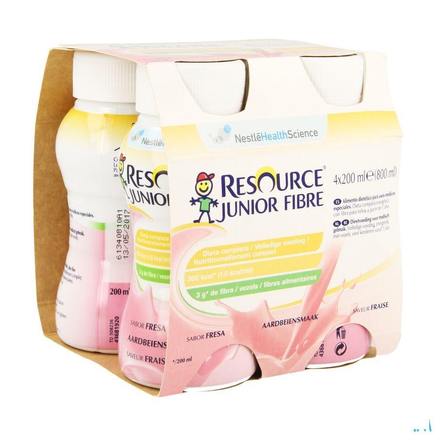 Resource Junior Fibre Aardbei 4x200 ml  -  Nestle
