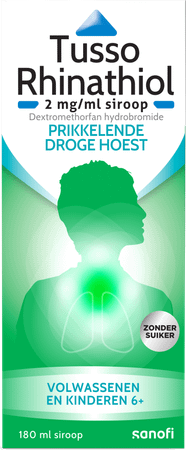 Tusso Rhinathiol 2 mg/ml Siroop Volwassen zonder suiker 180 ml