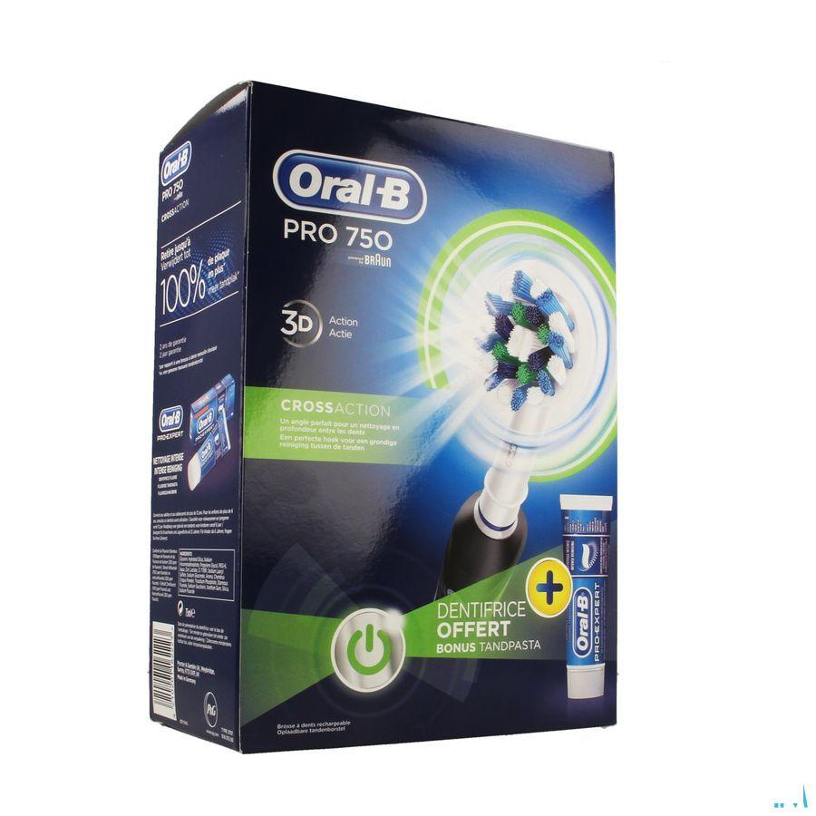Oral B Tandenborstel Elec.Pro750 Bl Cross+Tandp.Pro Exp.