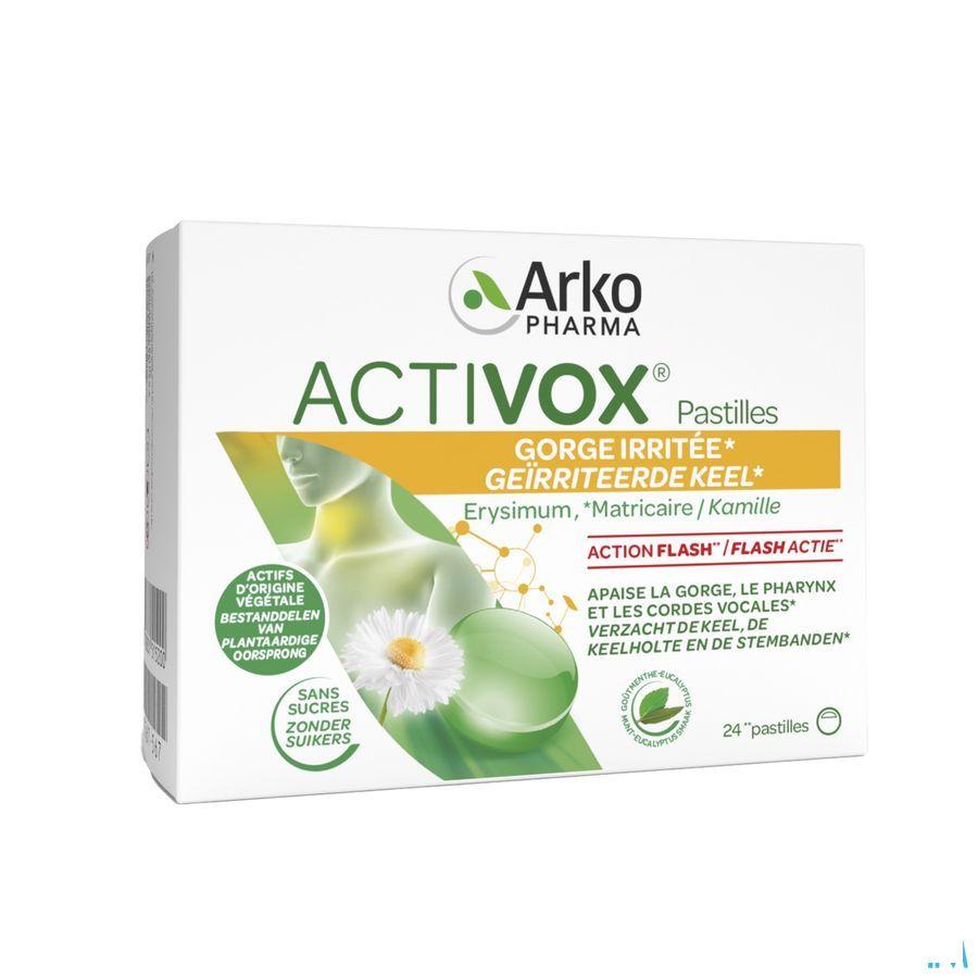 Activox Adoucis. Gorge Menthe-eucalyptus Pastille 24  -  Arkopharma
