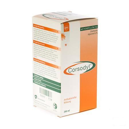 Corsodyl 2 mg/ml Solution Bain Bouche 200 ml