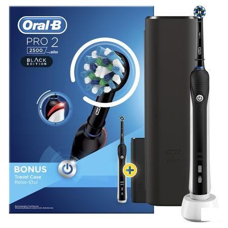 Oral-B Pro 2500 Black Borstel Crossact + travel Case