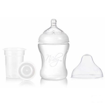 Nuby Set: Fles Melkpoederdoosje 240 ml 3m +   -  New Valmar