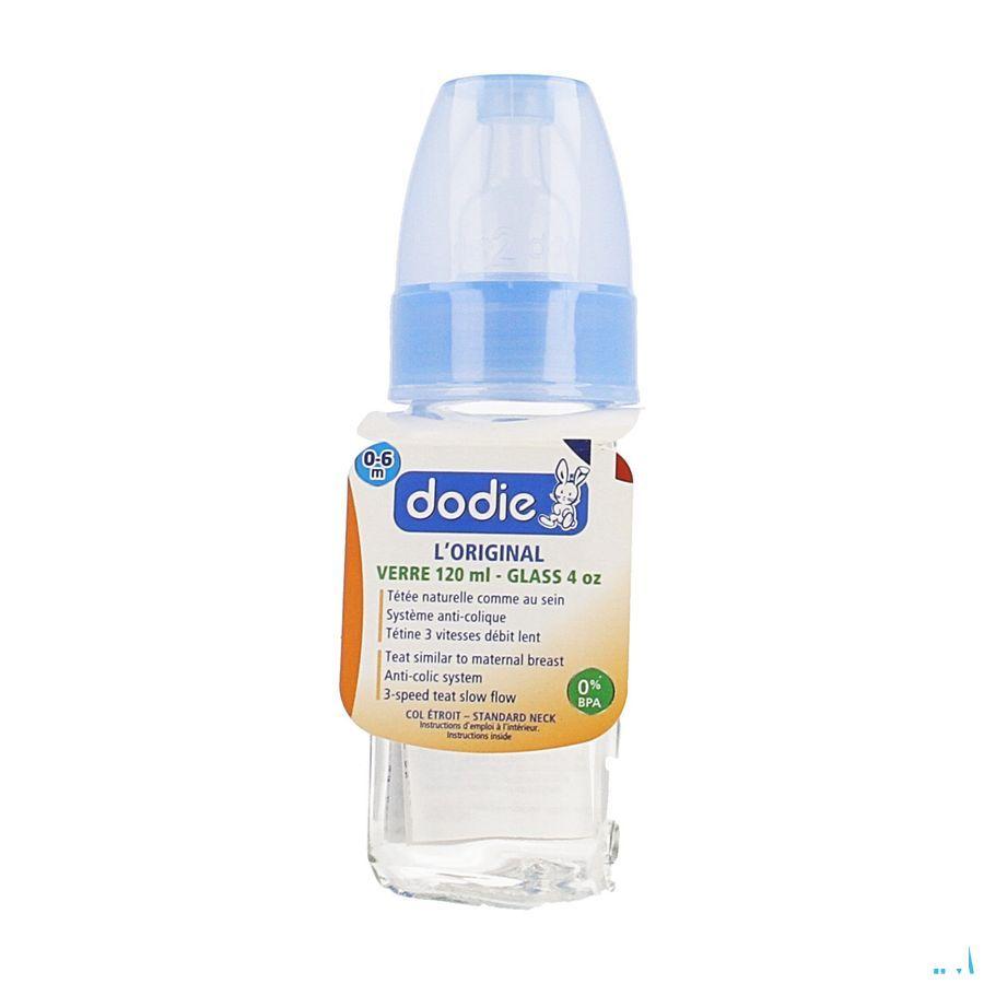Dodie Zuigfles Glas Bleu Lagoon 1lftd 120 ml