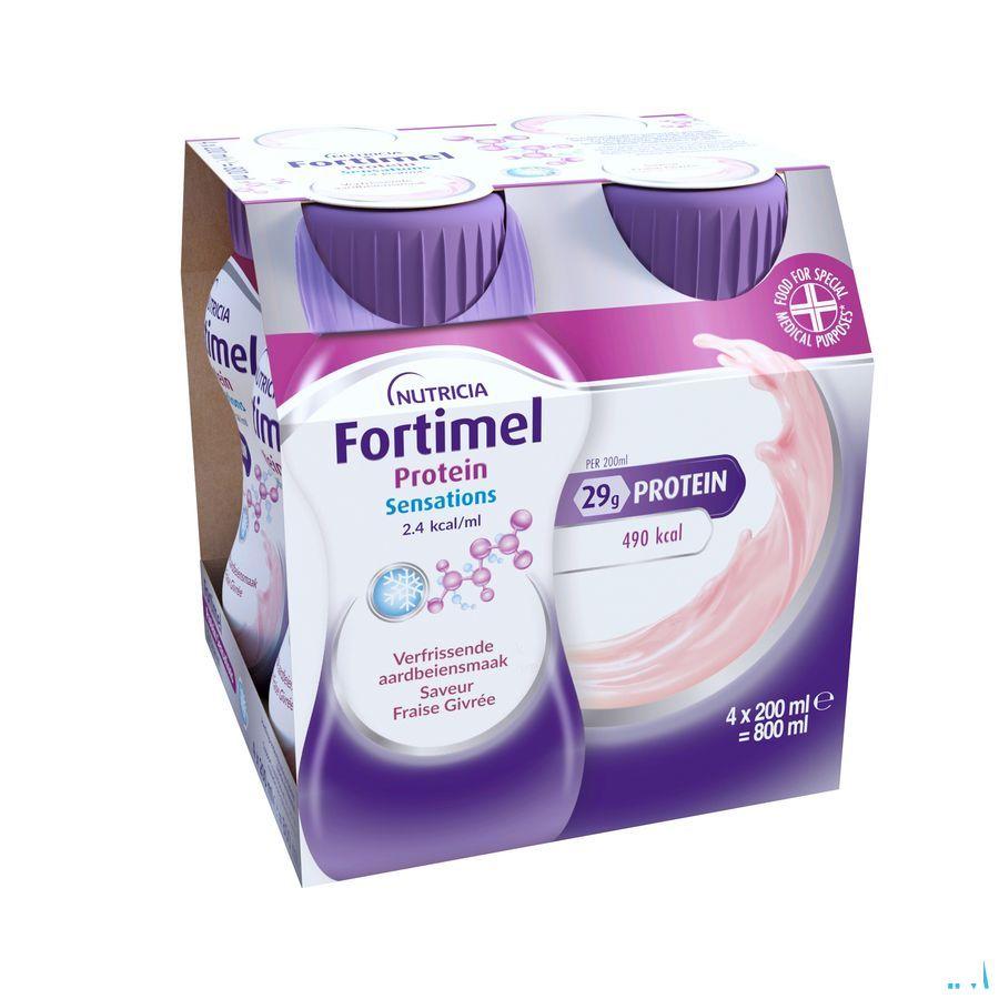 Fortimel Protein 2.4Kcal Verfriss Aardbei 4 x 200 ml