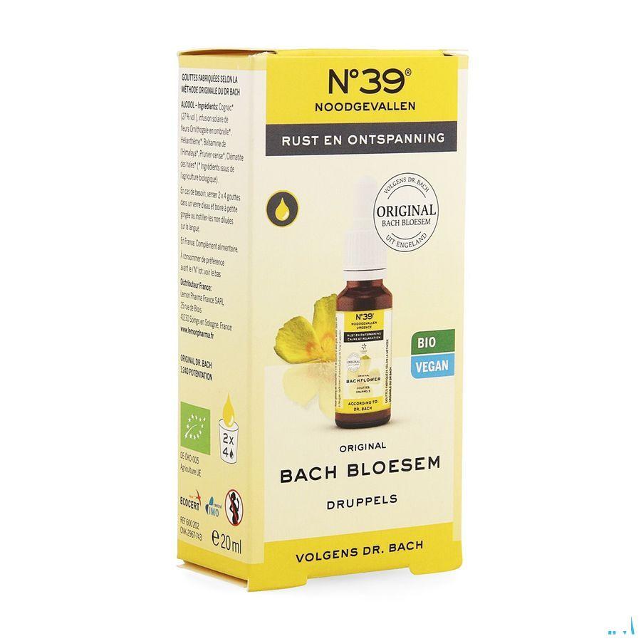 Bachbloesem Bio Nr 39 Noodgevallen Druppels 20 ml  -  Eureka Pharma